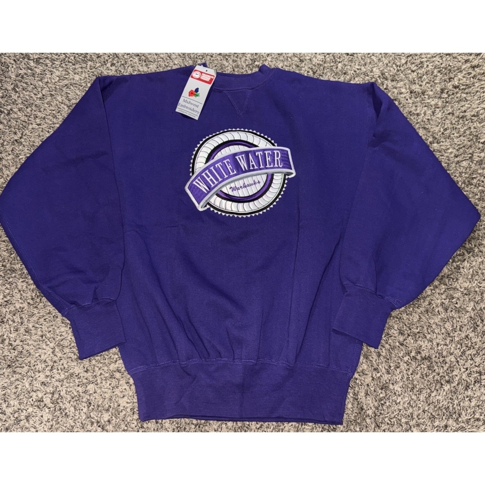 NEW Wisconsin-WhiteWater Warhawks Midwest Embroidery Stitched Crewneck (Large)
